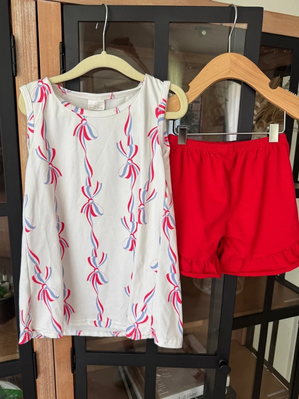 America's Birthday Bows Richmond Red Bettye shorts Set USA toddler girl tank top
